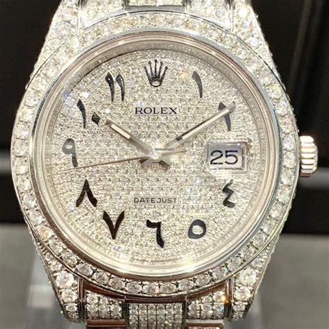 iced out arabic dial rolex